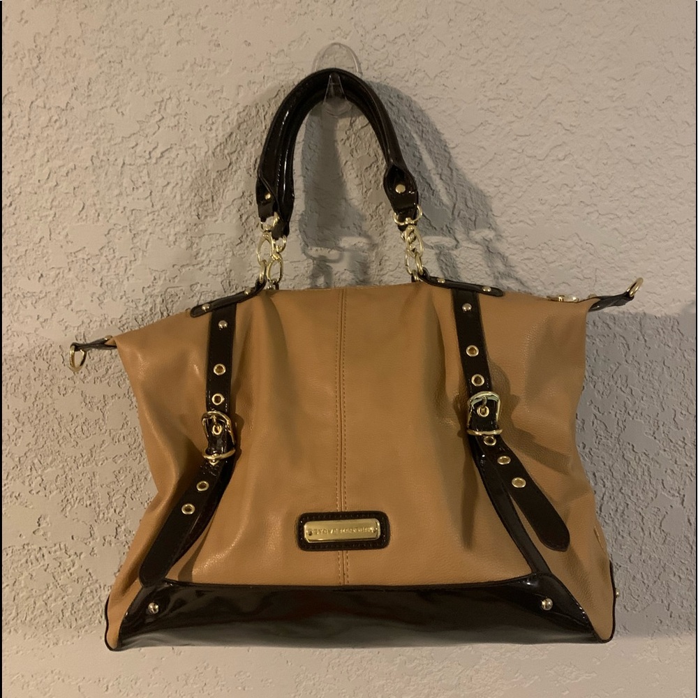 😊Steve Madden satchel large brown and tan